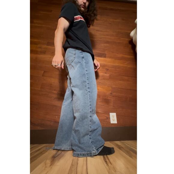 VINTAGE Y2K Baggy Skater Jeans Size 30X32 Breakdown Wide Leg Retro Streetwear - Picture 2 of 9